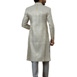 Stunning Grey Banarasi Brocade Achkan | Father Son Combo | Perfect for Grooms | Jaipurio Collection